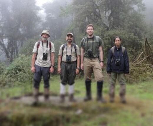 Research team in Neora Valley National Park, West Bengal, India 